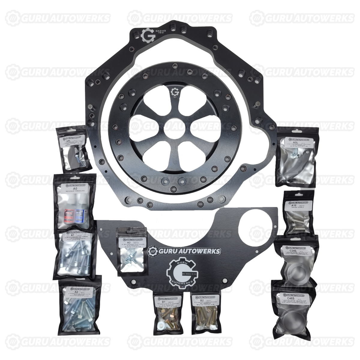 LS LT SBC BBC BOP to 8HP70 75 90 95 Dodge Transmission Adapter - Universal Kit