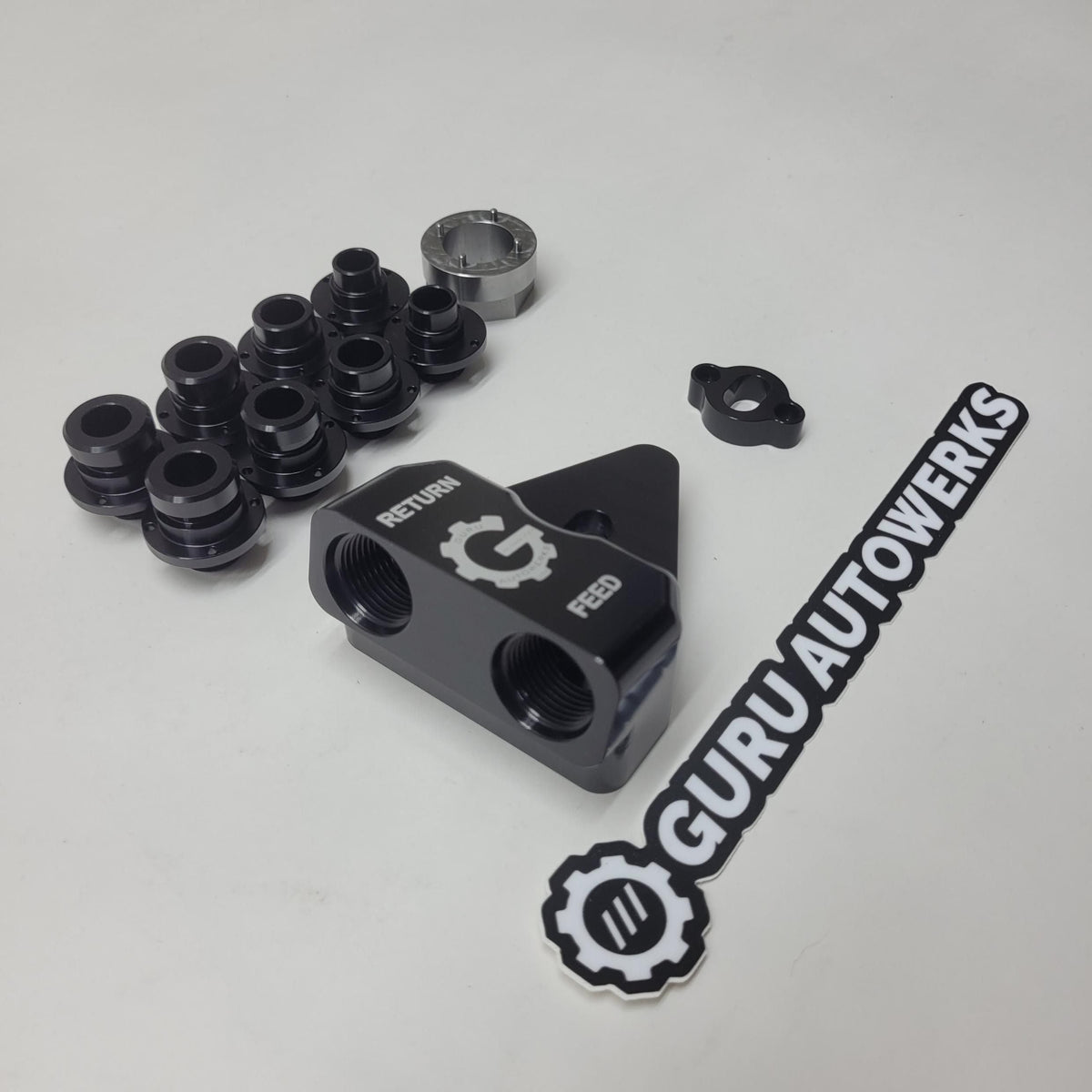 Cooler adapter body with interchangeable port fittings, spacer and install tool